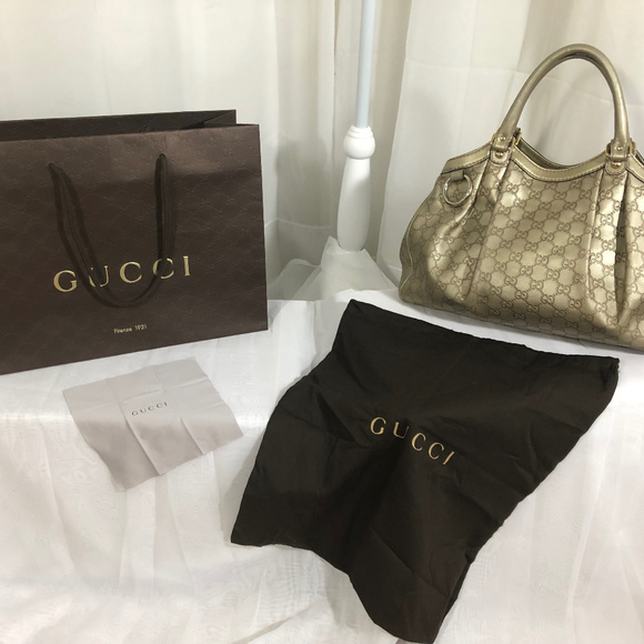 Gucci Sukey Medium Gold Leather - Picture 7 of 8